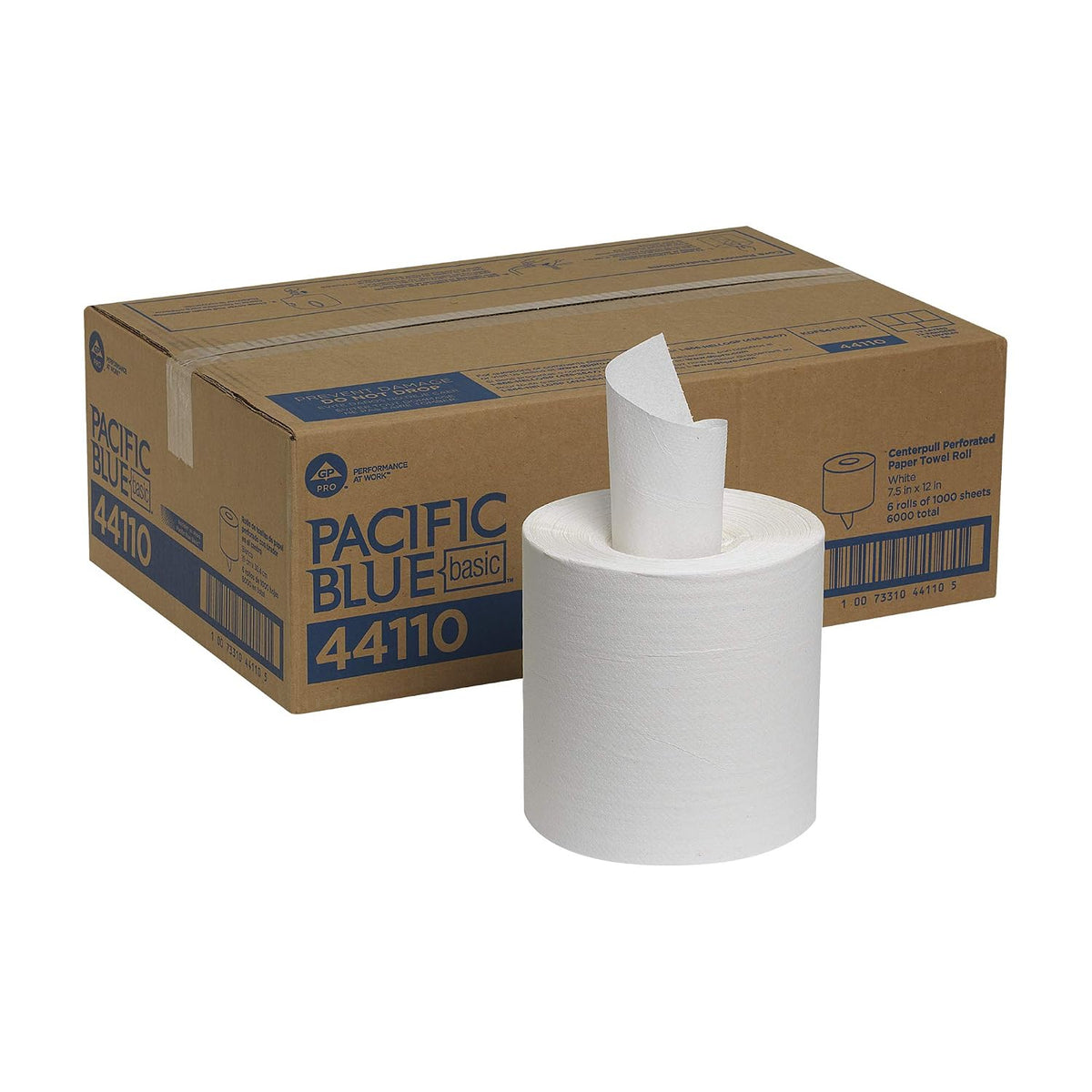 Pacific Blue Basic Centerpull 1-Ply Perforated Paper Towels by GP PRO (Georgia-Pacific), White, 44110, 1000 Sheets