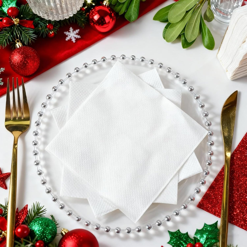 Disposable Paper Napkins, 1-Ply 4.9x4.9 Folded, 1000 Count, White
