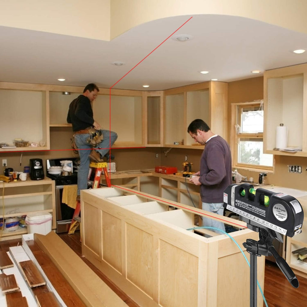 Laser Level Line Tool, Multipurpose Laser Level Kit Standard Cross Line Laser leveler Beam Tool with Metric Rulers