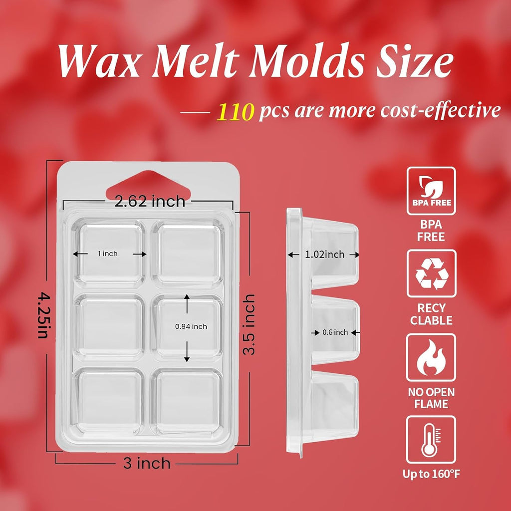 Thickened Wax Melt Molds Containers Clamshells for Wax Melts | Wax Tart Packaging for Enterprises or Households,Wax