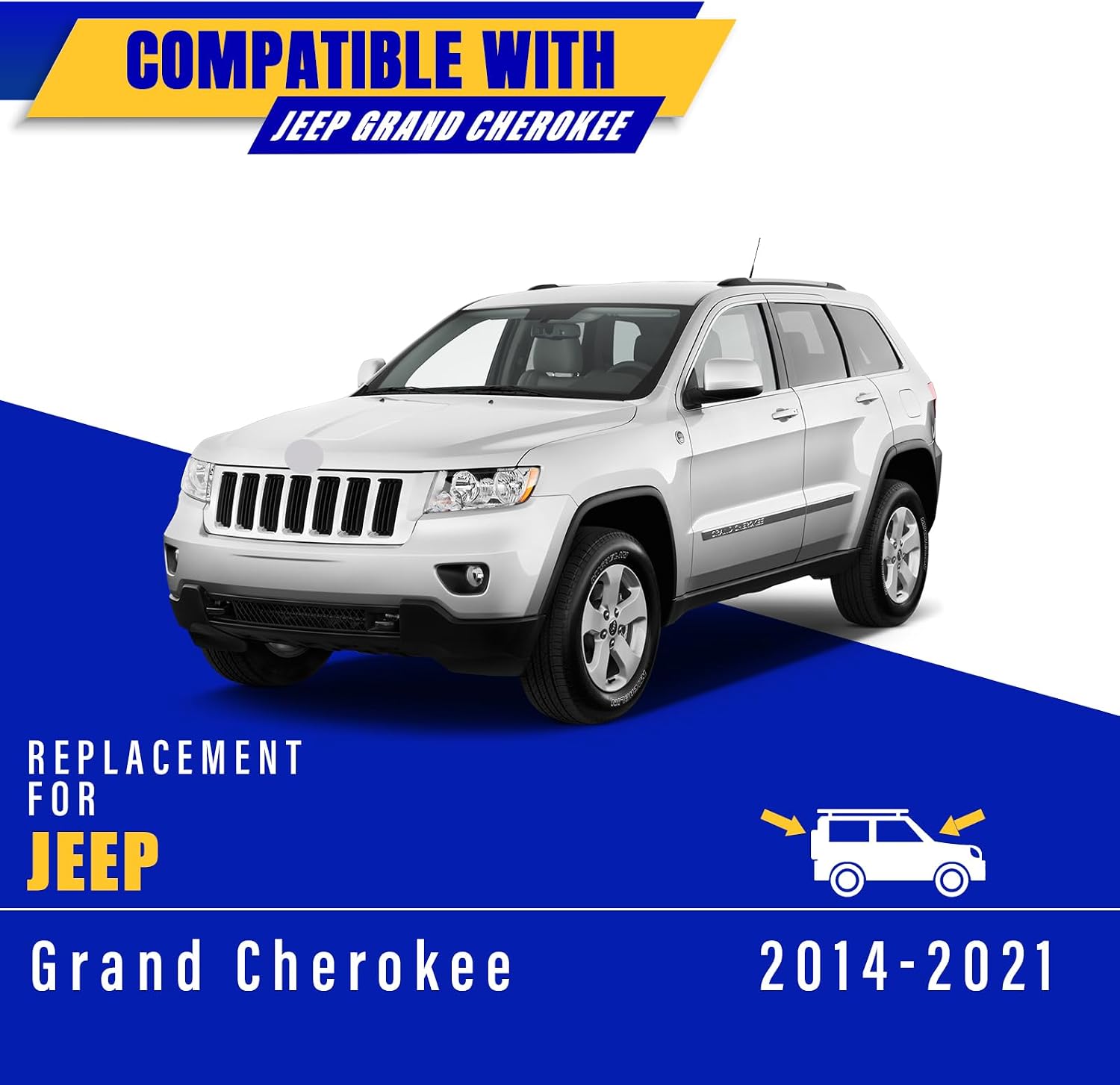 3 wipers Replacement for 2014-2021 Jeep Grand Cherokee, Windshield Wiper Blades Original Equipment Replacement