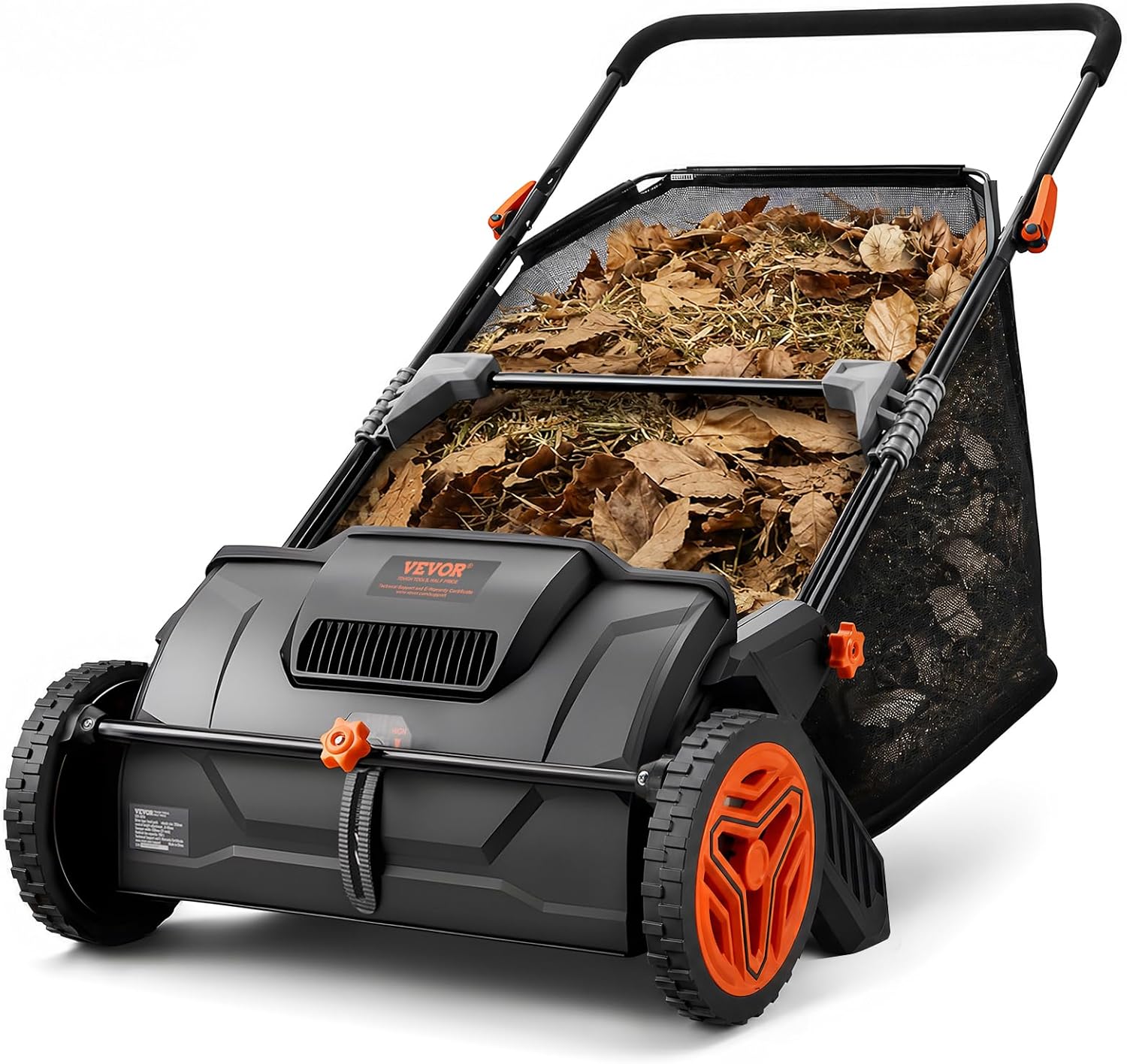 Push Lawn Sweeper 21" Leaf & Grass Collector 3.5 cu. ft. Hopper Bag