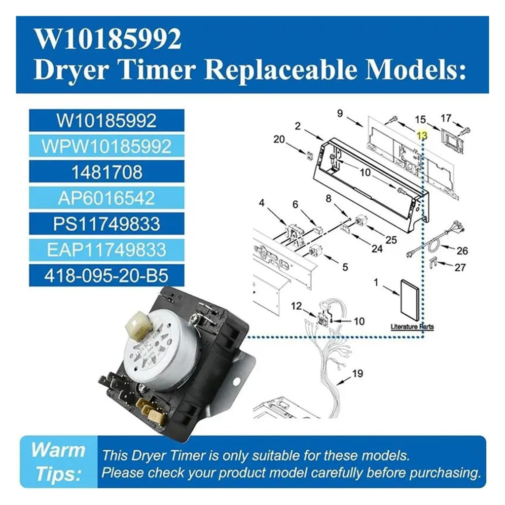 Dryer Timer Replacement,Compatible For Maytag,Compatible For Whirlpool