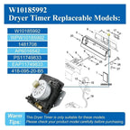 Dryer Timer Replacement,Compatible For Maytag,Compatible For Whirlpool