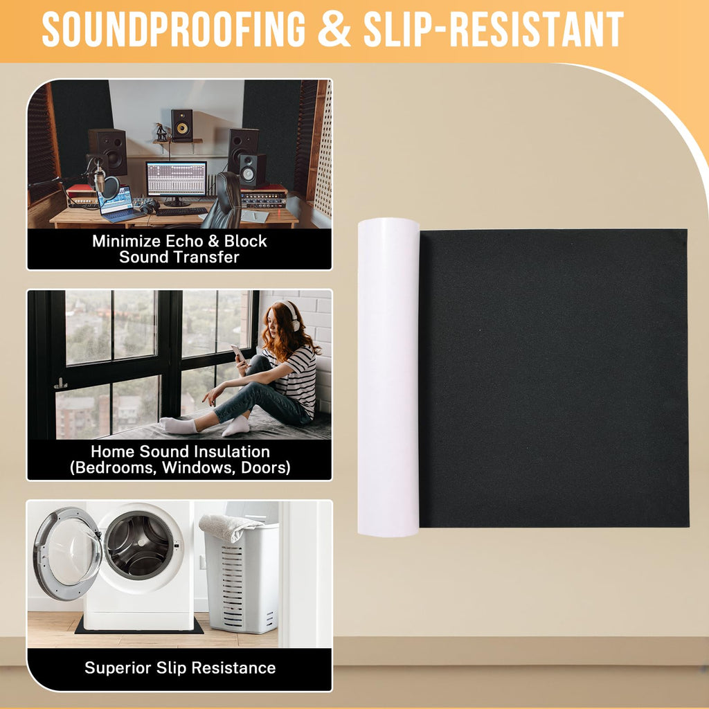 Neoprene Foam Sheet 12" x 59" x 1/16" Adhesive Backing Roll