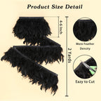 Black Thicker Feathers Trim,2 Yards 4-6 Inch