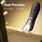 Body Hair Trimmer for Men: Mirror & LED Light, IPX7 Wet or Dry