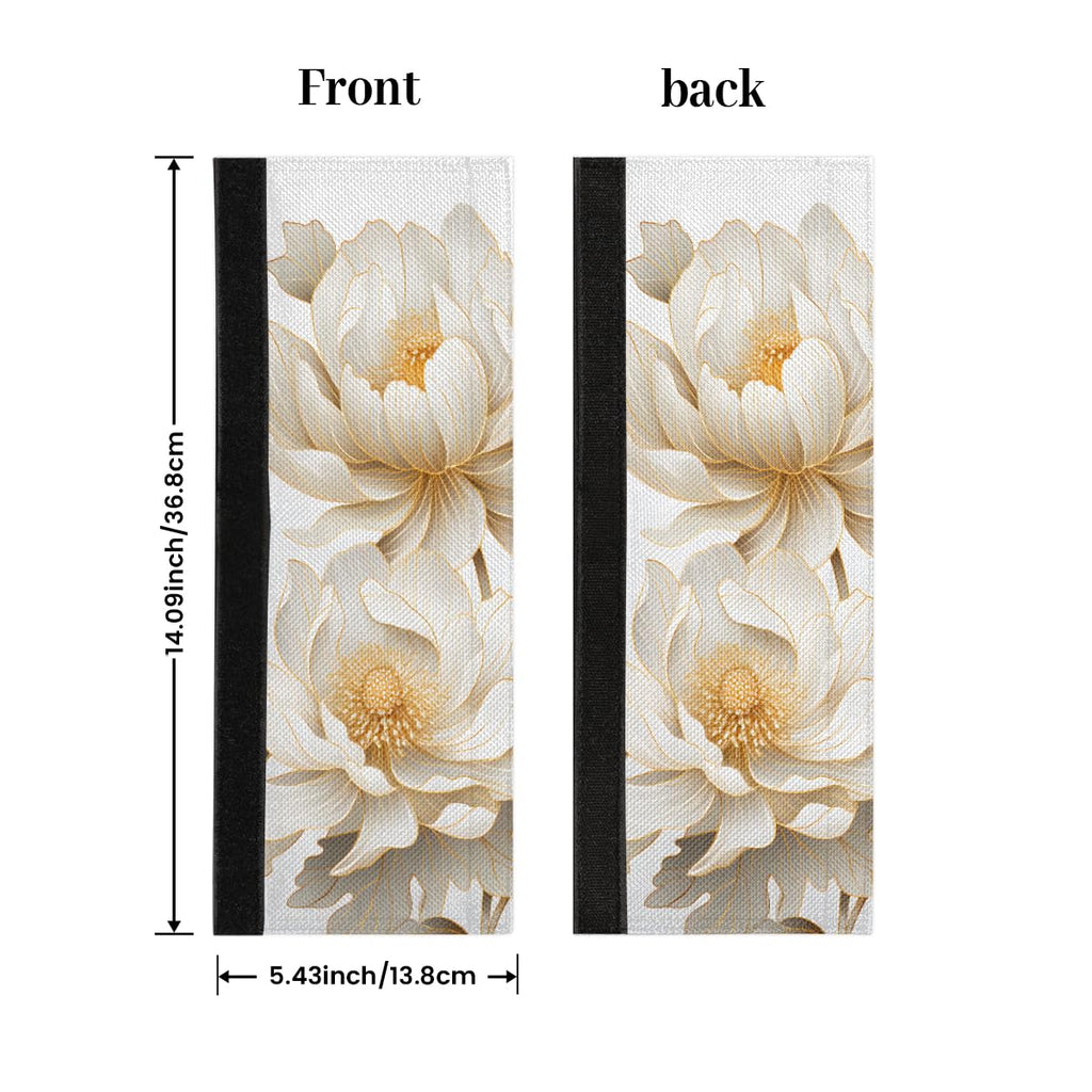 JXDXHCW 2 Pack Golden Jasmine Flower Refrigerator Handle Covers for Kitchen Appliances, Fridge Handle Covers Set of 2 Washable