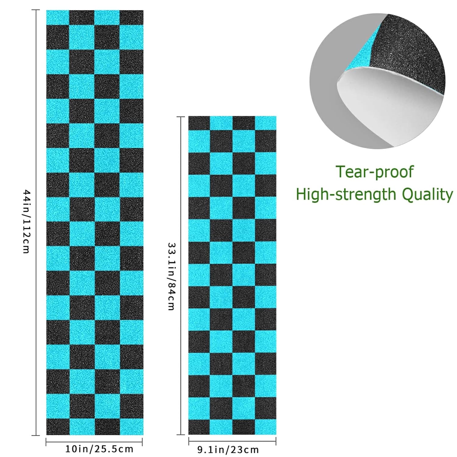 Checkered Blue Black Skateboard Grip Tape Longboards Griptape Sandpaper for Rollerboard Non-Slip Bubble Free Street