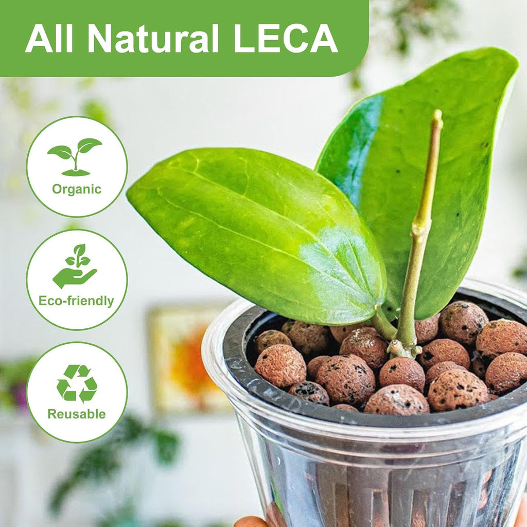 10 lbs LECA Clay Pebbles for Plants, 4-16mm LECA Balls for Indoor Plants Drainage, Hydroponics, Aquaponics, Natural