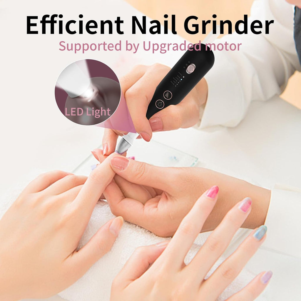 Professional Manicure Pedicure Kit, Cordless Electric Nail File Set, Rechargeable Pedicure Tools for feet, 5 Speeds