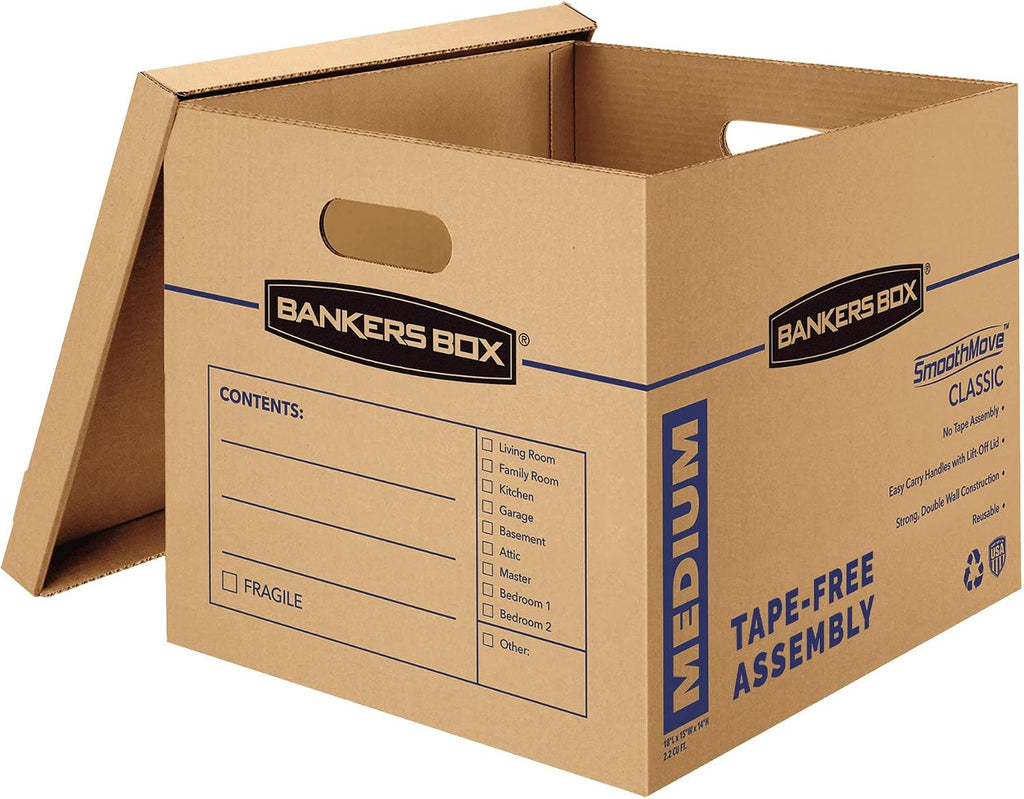 10-Pack Medium Classic Moving Boxes with Reinforced Handles