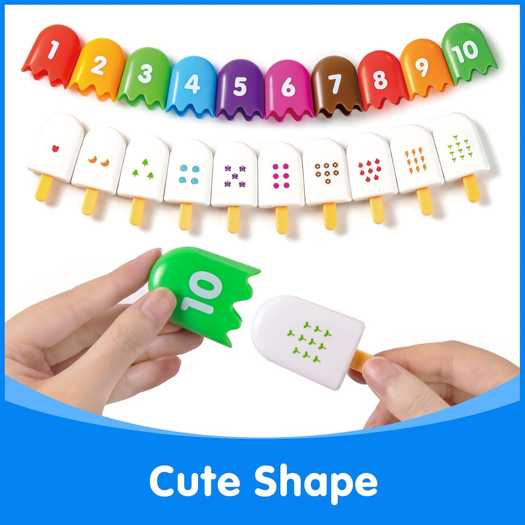 Mini Number Pops 1-10 – Fun Number Matching Toys for Toddlers | Ice Cream Counting & Recognition Math Games for