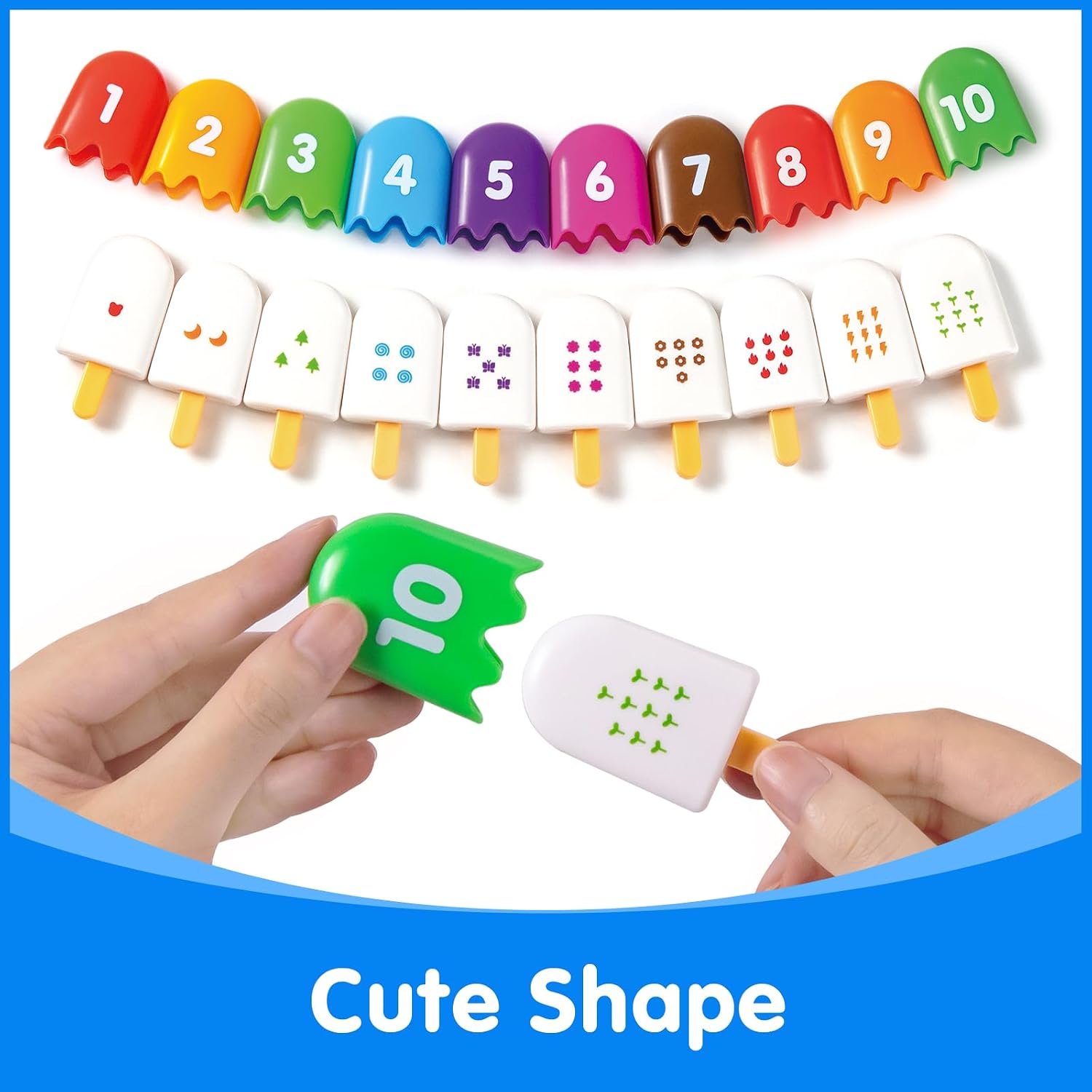 Mini Number Pops 1-10 – Fun Number Matching Toys for Toddlers | Ice Cream Counting & Recognition Math Games for
