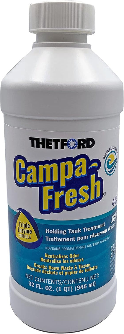 Campa-Fresh Ocean Breeze Scent RV Holding Tank Treatment, Formaldehyde Free, Waste Digester, Septic Tank Safe, 32oz