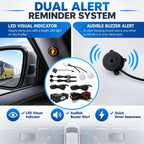 Riloer Blind Spot Sensor Ultrasonic Detection System with LED Alert White