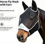 Horse Fly Mask, Black, Draft Horse