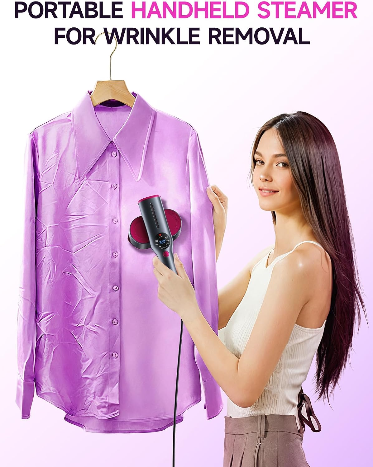 2 in 1 Handheld Garment Steamer and Iron for Clothes Travel Size | 1200W,15s Fast Heat-up,Large Ceramic Heat