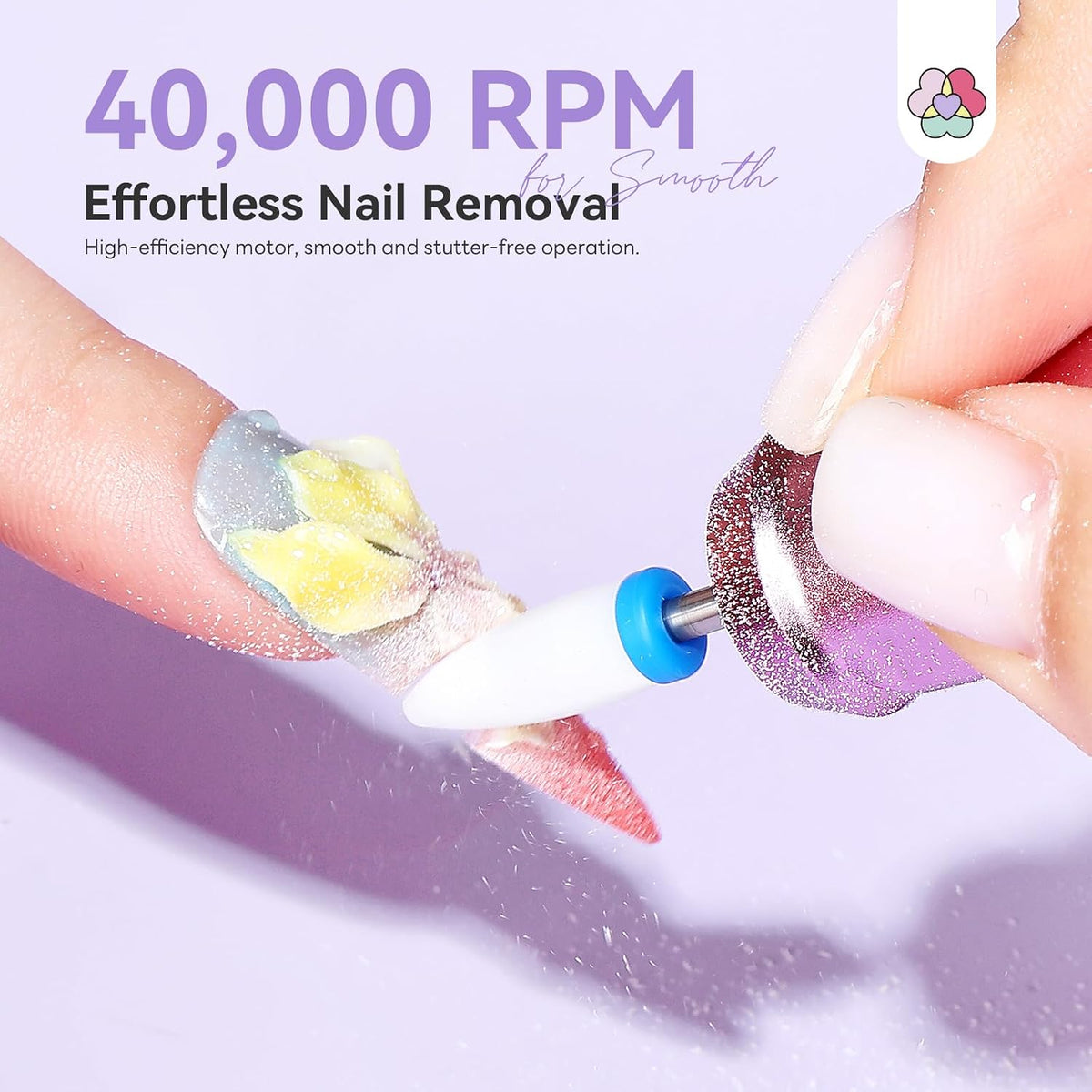 Nail Drill Professional 40000RPM 30S Fast Removal for Acrylic Nail