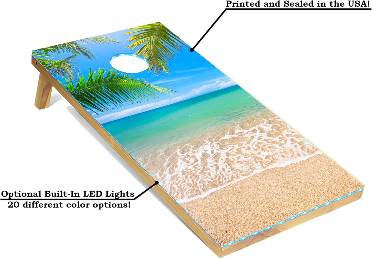 Cornhole Board Set w/Bean Bags and Carrying Case - 4'x2' Corn Hole Toss - Tournament and Lightweight Options