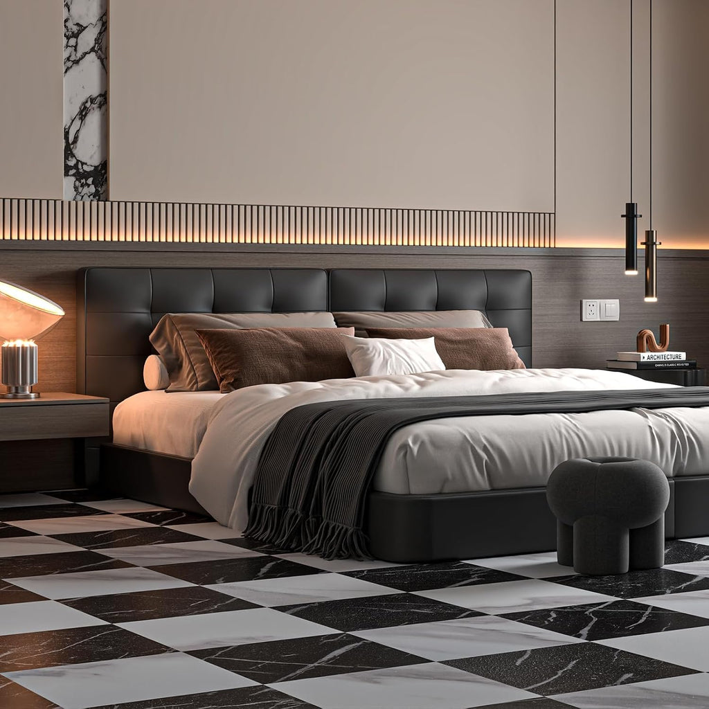 30-Piece Peel and Stick Floor Tiles, 12x12 Covers 30 Sq. Ft. Waterproof Vinyl Flooring, Renter-Friendly Self-Adhesive