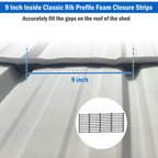 9 in Inside Foam for Metal Roofs Classic Rib Profile Foam