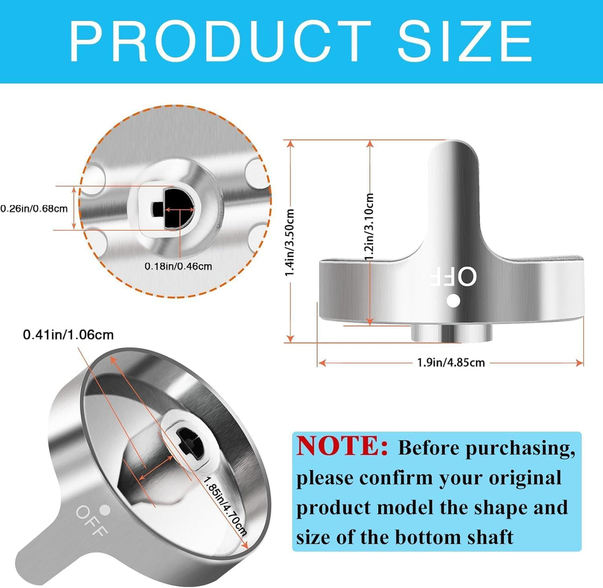 W10766544 Gas Stove Knobs Replacement for Whirlpool WFG540H0ES0 Range Oven