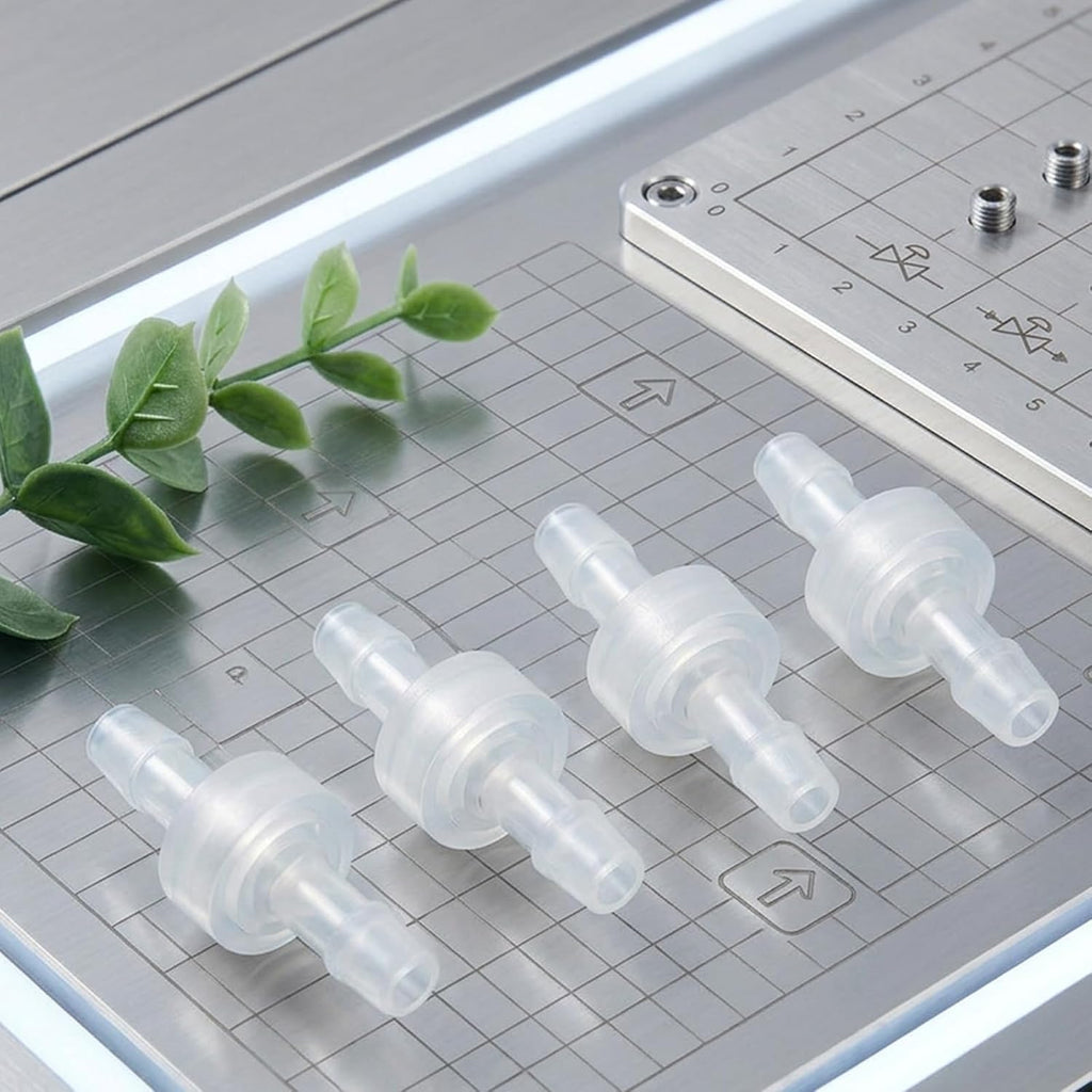 Yuanchu 10 Pcs 1/4 Inch Plastic Check Valve, One Way Inline Barb Non Return