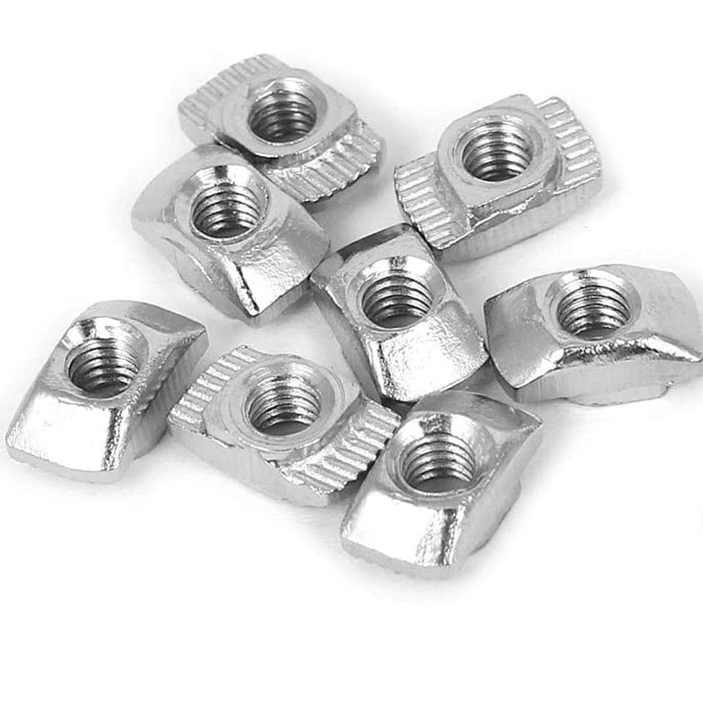 50pcs 3030 Series M6 Thread T Nuts Hammer Head Fastener Nut Sliding T-Nut,Nickel Plated Carbon Steel Nut for 30 Series Aluminum Extrusion Profile T Slot 8mm (3030 Series M6)