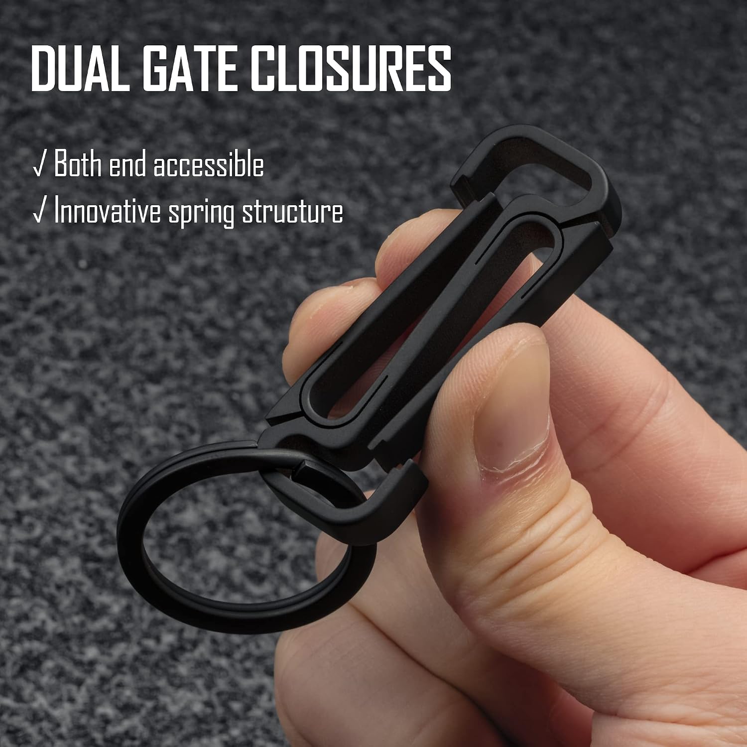 Titanium Key Holder Belt Clip, Double Side Carabiner Keychain For Men