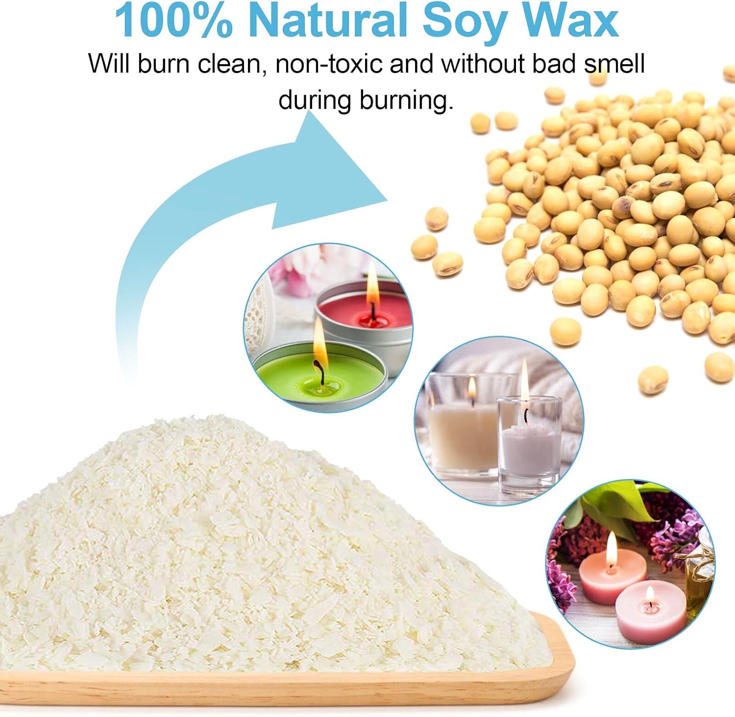 Candle Making Supplies, Candle Make Pouring Pot, Wicks & Soy Wax | 304 Stainless Steel Melting pot & Spoon, Candle