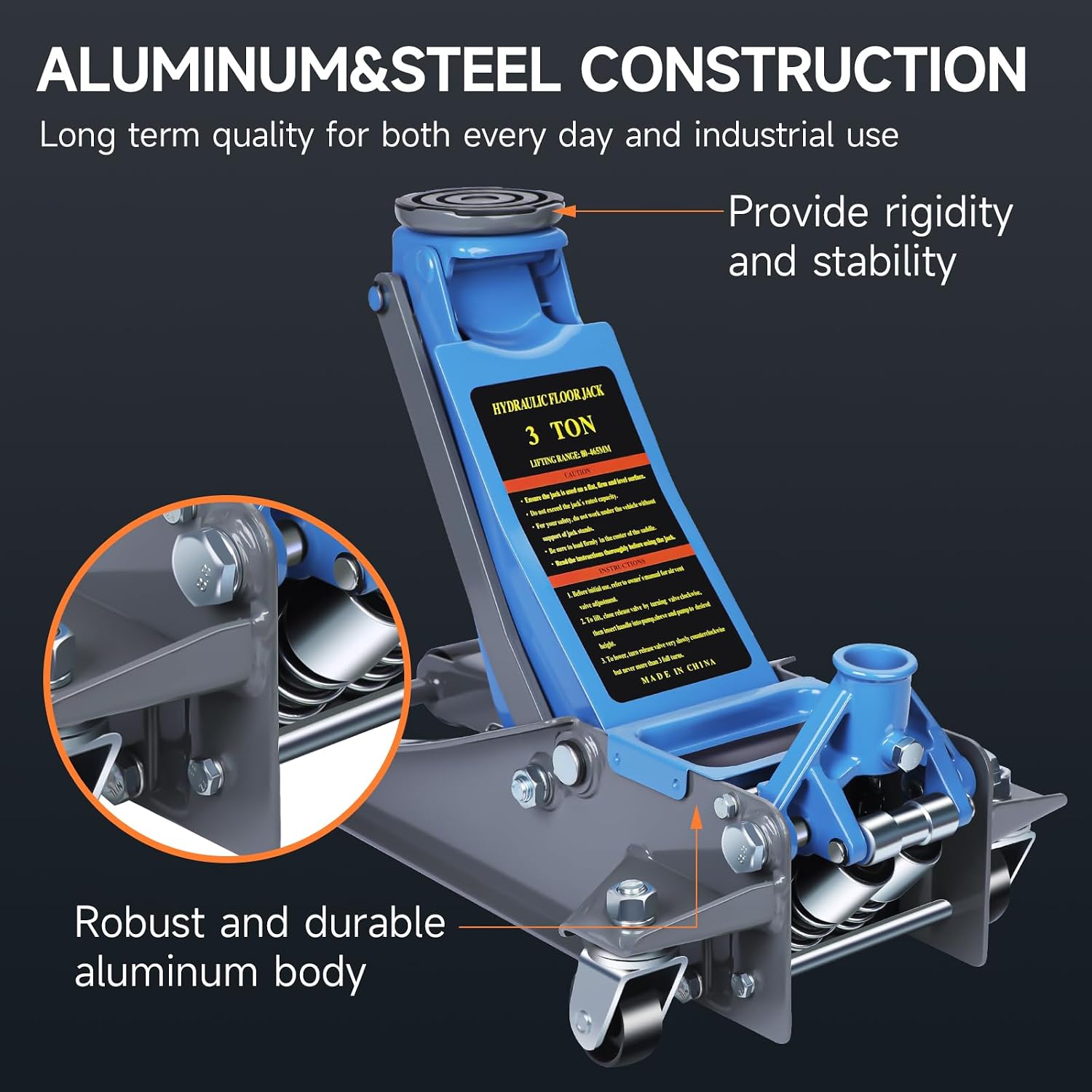 3 Ton Low-Profile Hydraulic Floor Jack,Durable Floor Jack