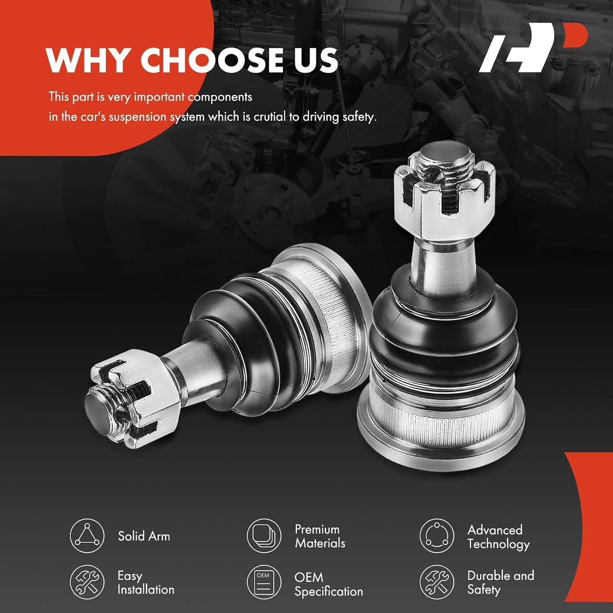 A-Premium 2 x Front Lower Ball Joints, Compatible with Nissan & Infiniti
