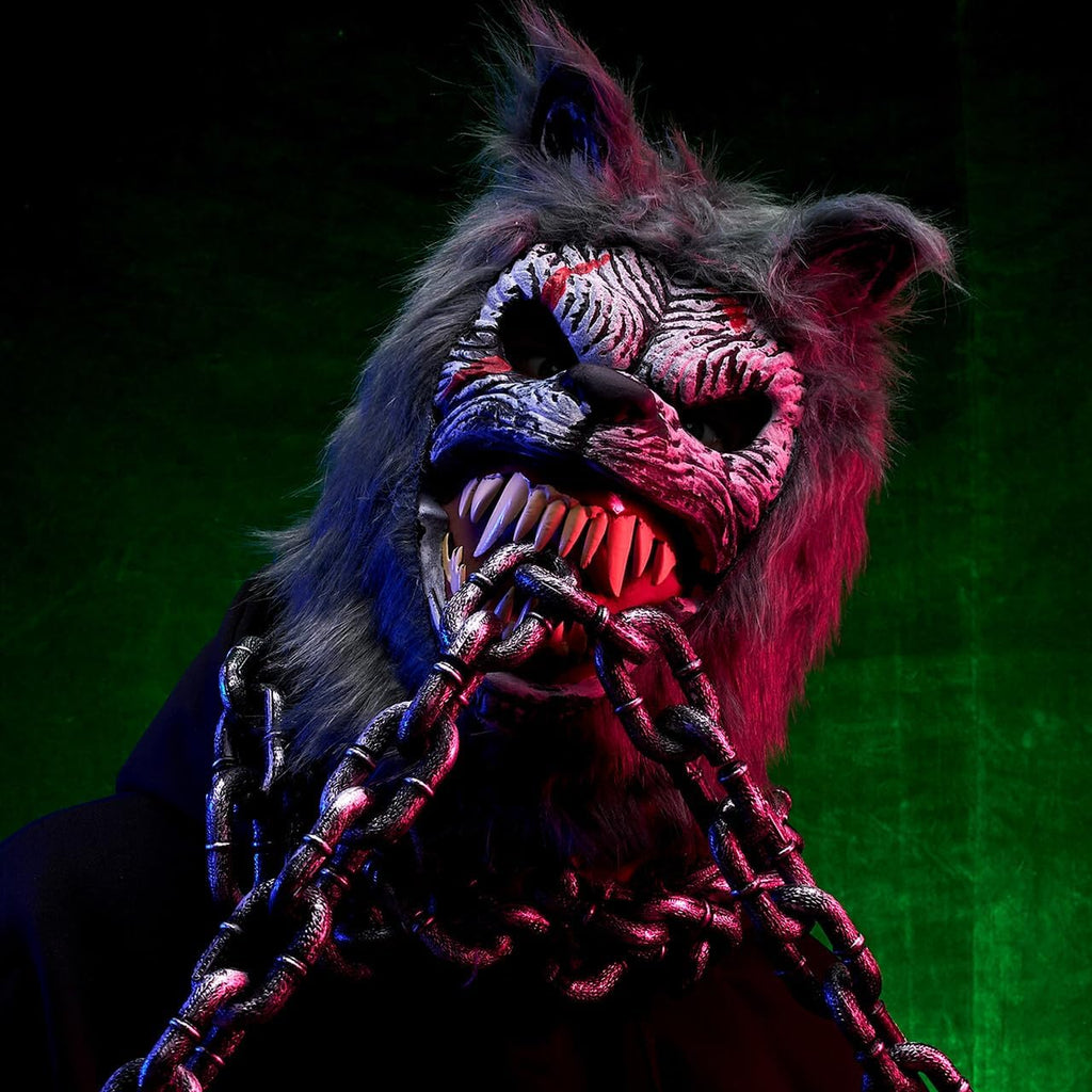Halloween Wolf Werewolf Mask with Movable Jaw, Werewolf Costume Accessories Scary Mask for Kids Men Women Halloween