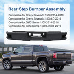 Black Rear Bumper Replacement for Chevy Silverado/GMC Sierra 1500 2014-2018