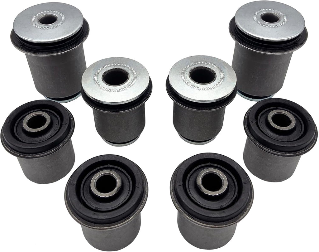 Cheriezing Front Upper & Lower Control Arm Bushing Kit, Set of 8