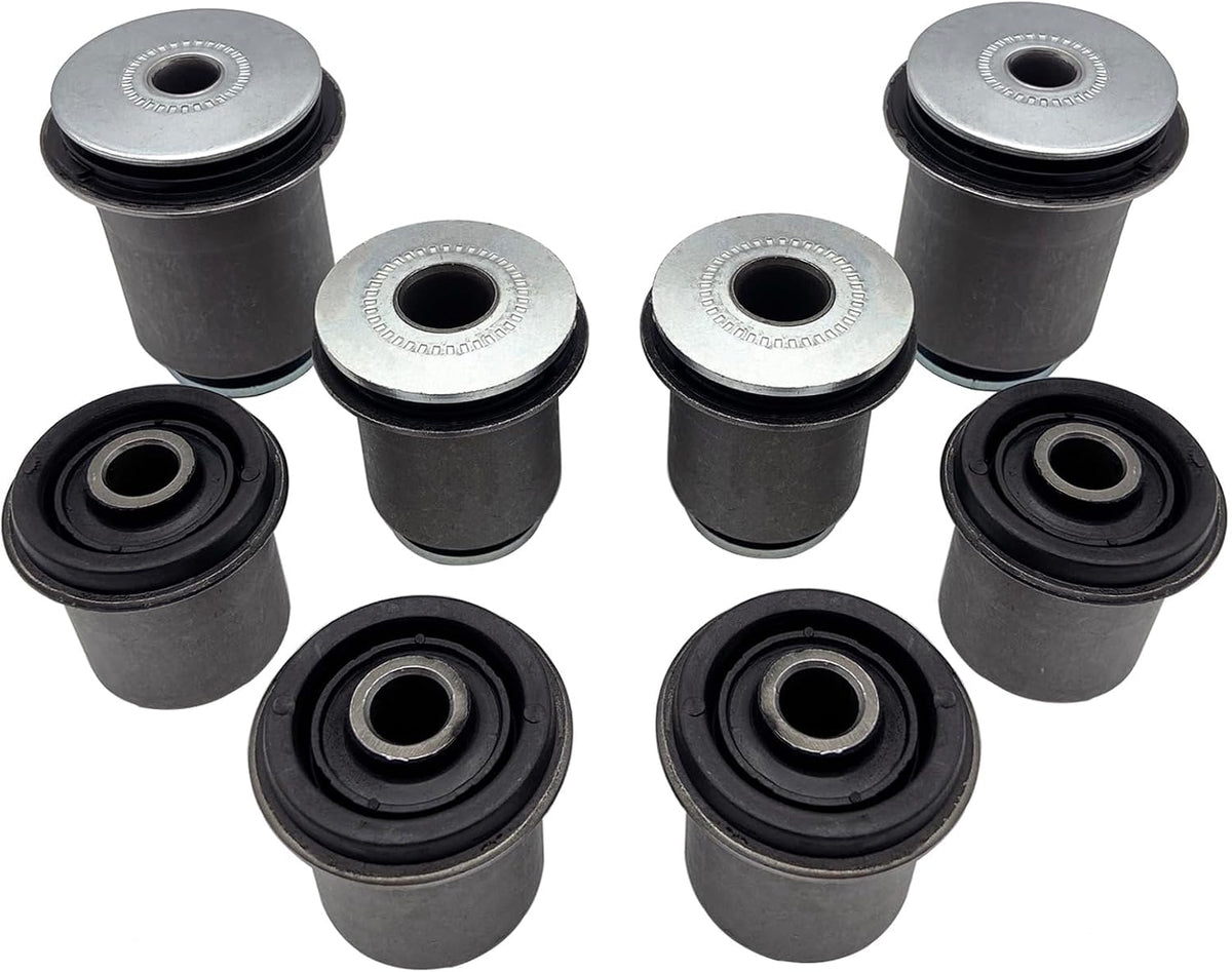 Cheriezing Front Upper & Lower Control Arm Bushing Kit, Set of 8