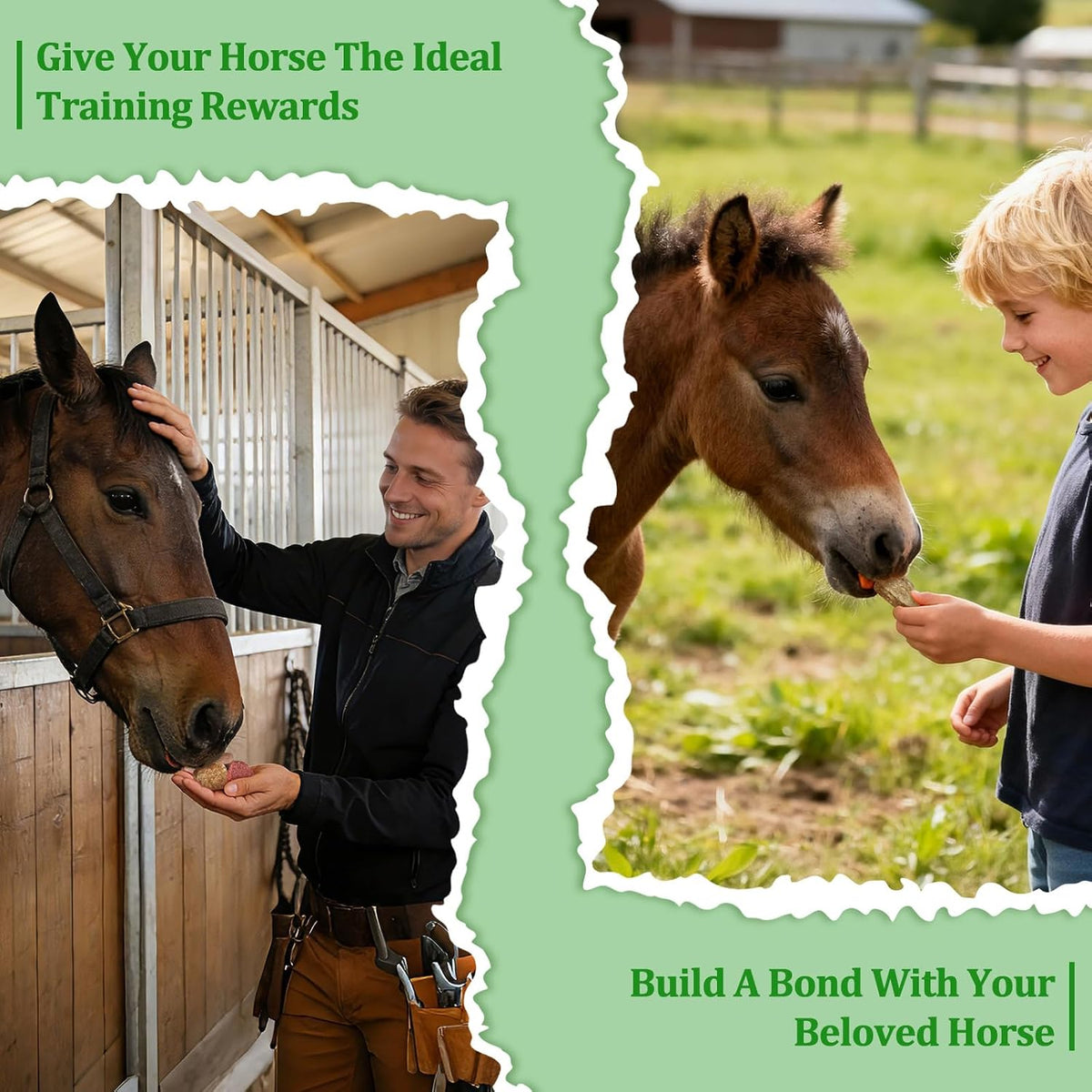 Horse Treats, Made with Apple Banana Strawberry and Carrot, Natural Healthy Snacks for Horse Training Rewards and