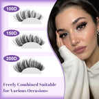 Fluffy Lash Clusters Kit 100D150D200D, 10-18mm D Curl Lashes