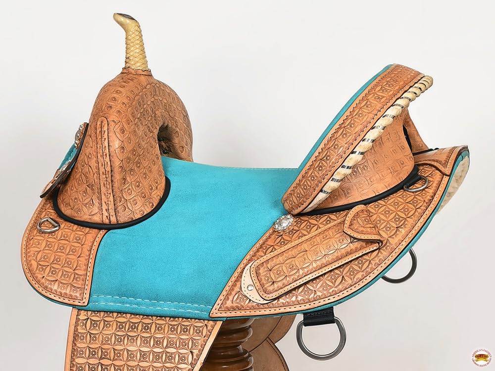 Western Barrel Saddle Treeless Oiled Leather Horse