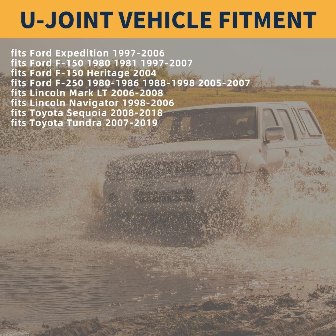 U Joint Front Drive Shaft Universal Joints Kit Replacement fits Ford F-150