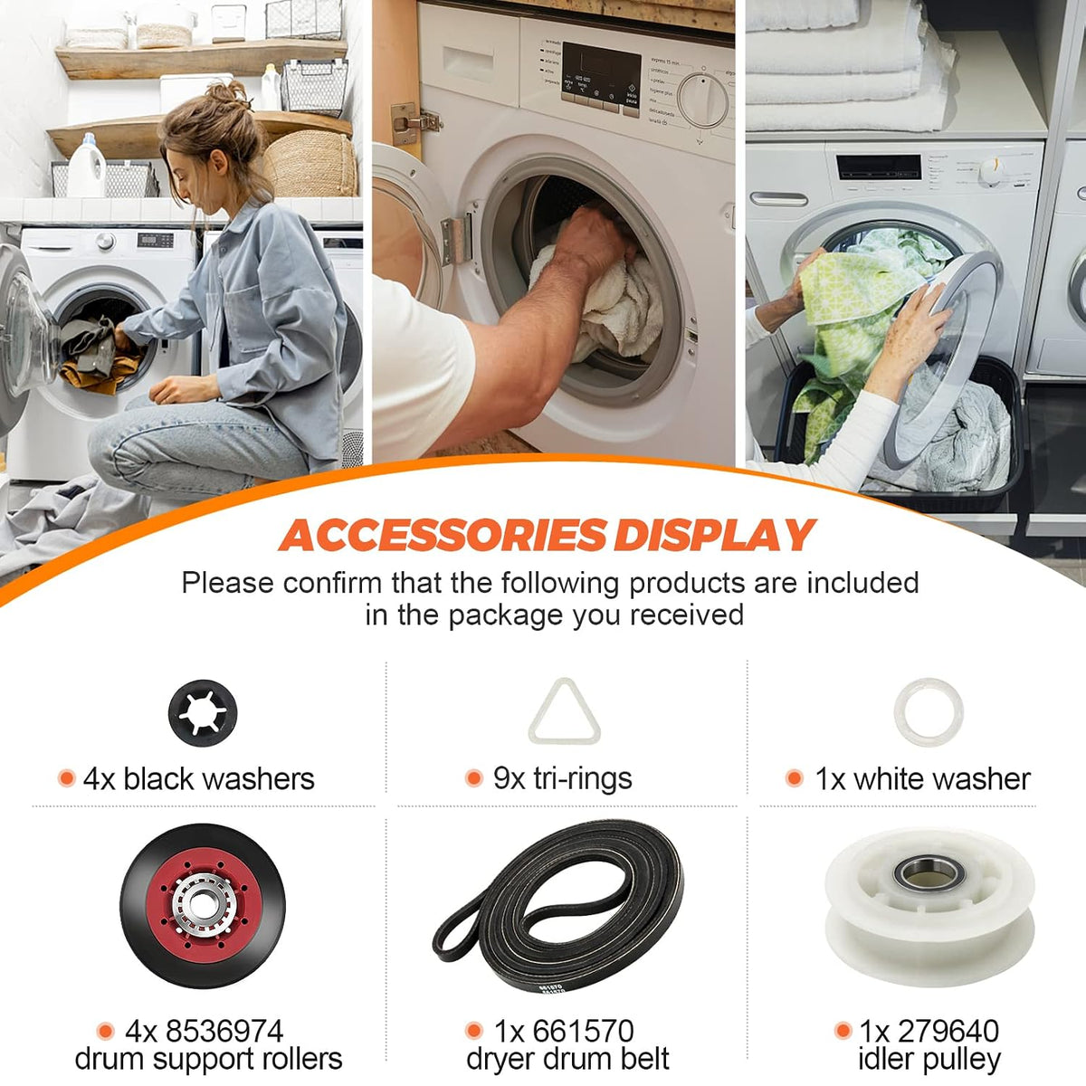 【𝟮𝟬𝟮𝟲 𝗨𝗽𝗴𝗿𝗮𝗱𝗲𝗱】4392067 Dryer Repair Maintenance Kit - Exact fit maytag,Kenmore and Whirlpool dryer repair kit replacement, Includes WPW10314173 Drum Roller & 661570V & 279640 Idler Pulley