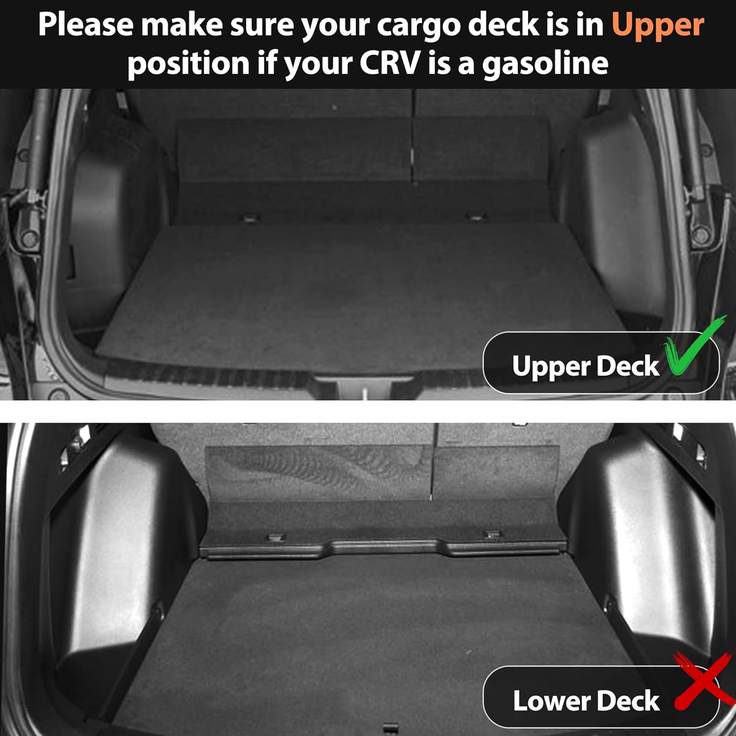 All Weather Floor Mats Upper Cargo Mat Fit for Honda CR-V 2023 2024 2025 2026(Include Hybrid) TPE Rubber Liners CRV