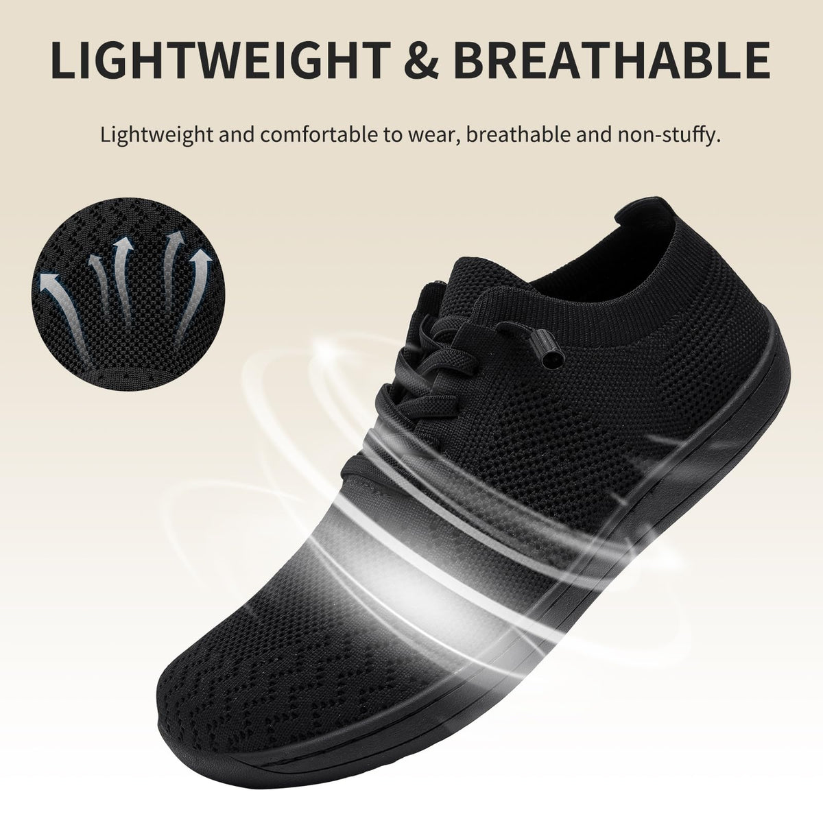 Womens Wide Width Barefoot Shoes Zero Drop Sneakers Black 10