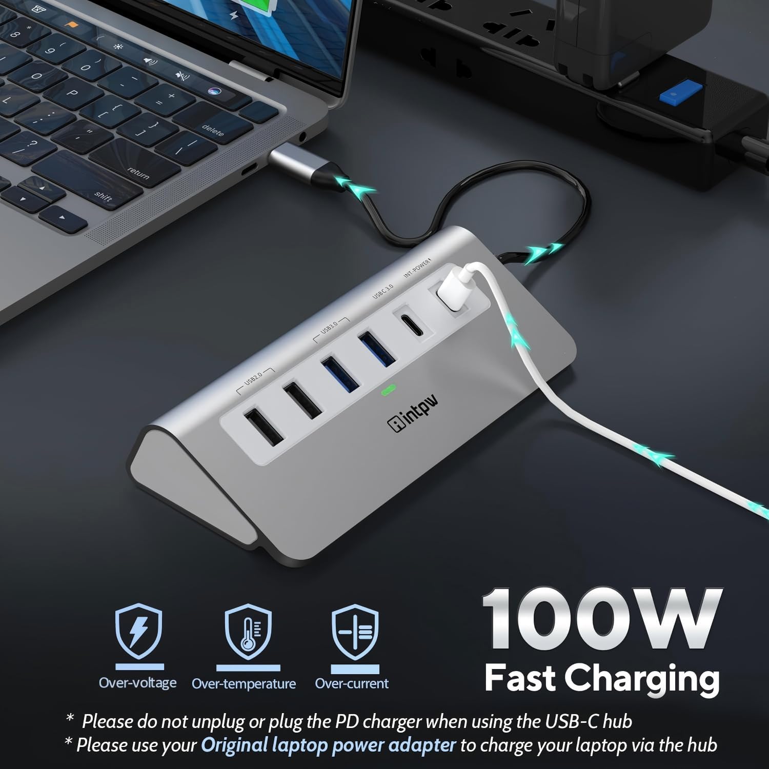 USB C Hub, P9 USB C Hub Multiport Adapter with 4K HDMI, PD 100W, Type-C & 2 USB A 3.0 5Gbps, 2 USB A 2.0, SD/TF Card