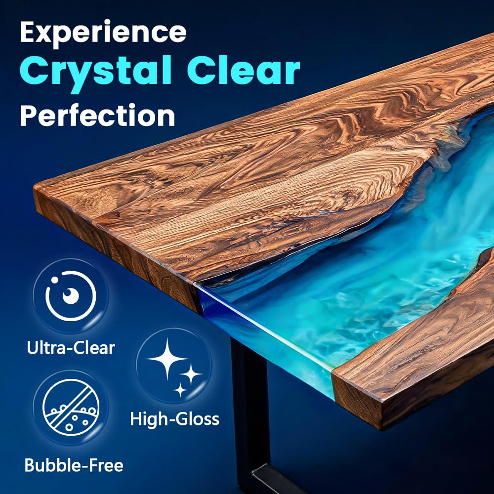 Deep Pour Epoxy Resin — 1.5 Gal, Crystal Clear for River Tables | 2-4" pour depth, bubble-free, UV-resistant, 180-min