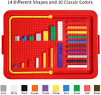 Building Bricks 1020 Pieces Set, 1000 Basic Building Blocks in 17 Fun Shapes Includes Wheels, Door, Window, Bulk