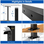 42" Modular Cable Railing Corner Post for Deck Porch, T-drilled