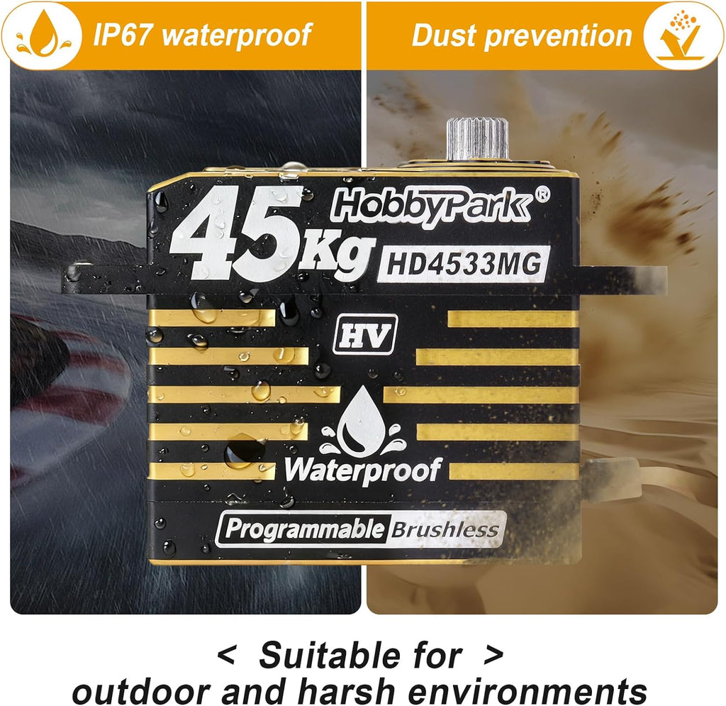 Waterproof RC Servo High Torque Brushless Motor Metal Gear Digital Servo Aluminum Case for 1/8 1/10 RC Crawler SCX10