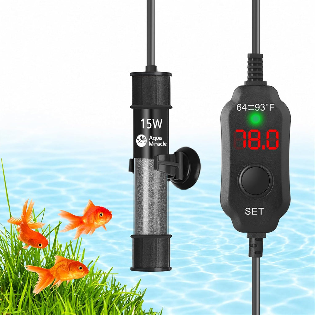 Aquarium Heater 15W Fish Tank Heater for 1-3 Gallon Tanks